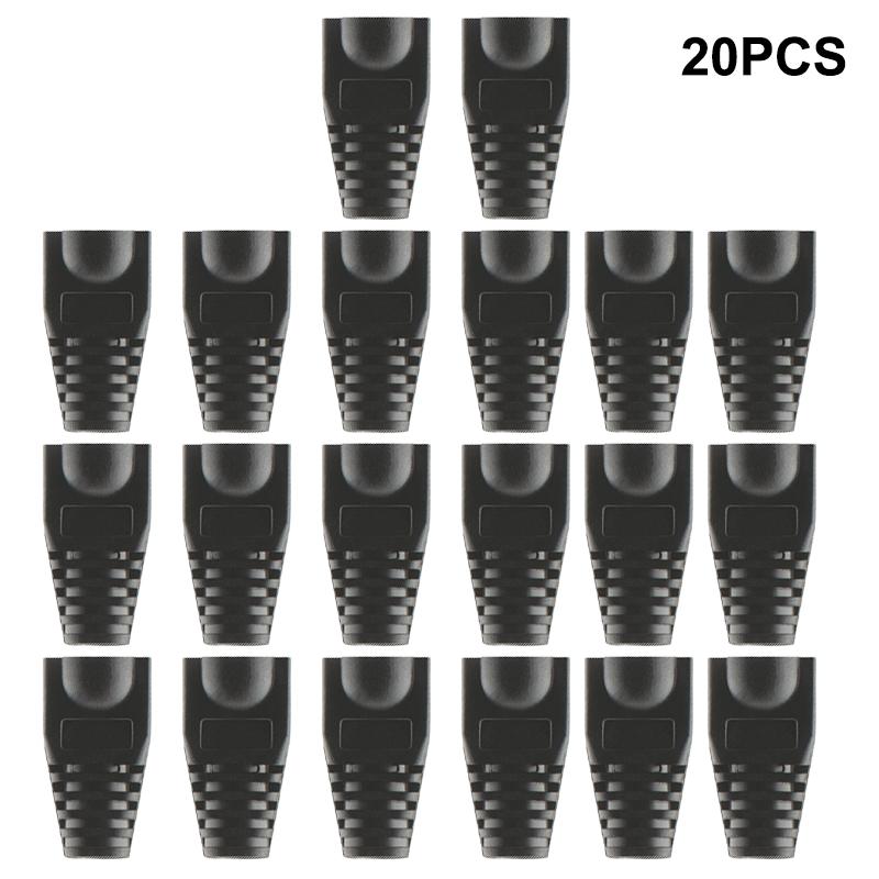 20pcs OD6.5 Cable Connector Plug Cover CAT5E CAT6 RJ45 Ethernet Network Cable 10 Colors Strain Relief Boots RJ45 Connector Caps