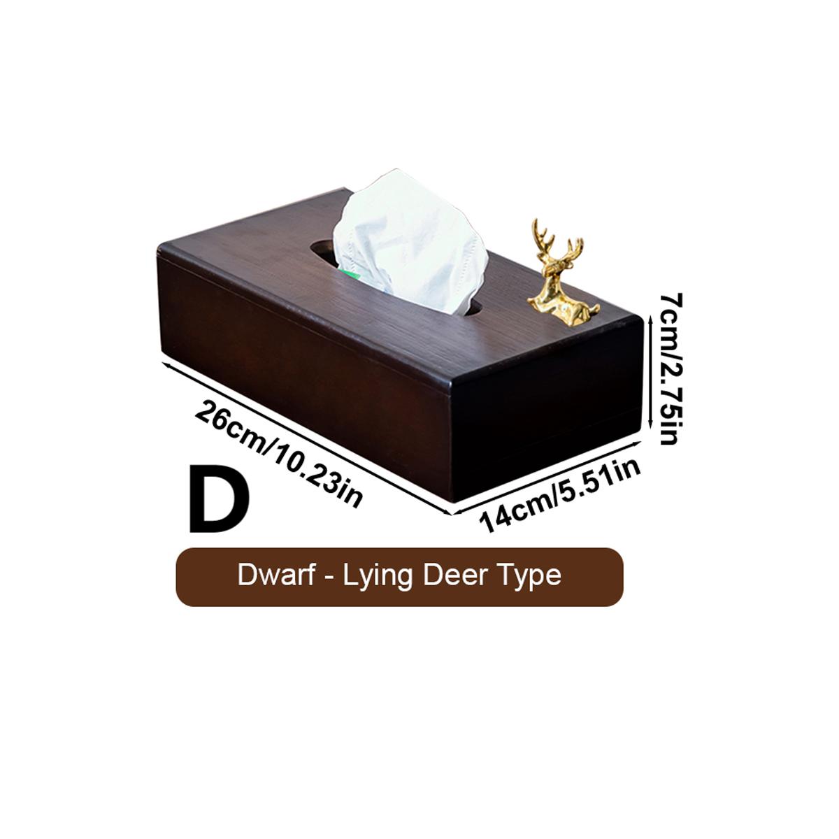 

Бамбуковая прямоугольная крышка для коробки с салфетками, простой стиль для отеля и дома с оленем из золотого сплава, бамбуковая коробка для салфеток