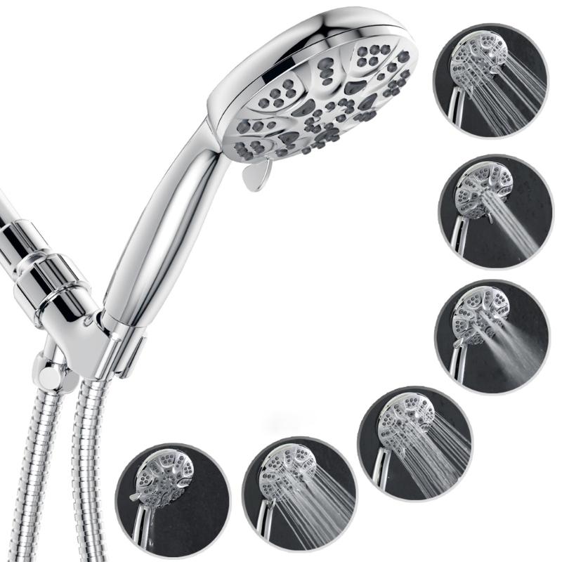 6 Function Shower Head With Electroplated Finish For Modern Bathroom ABS Handheld Shower Sprayer