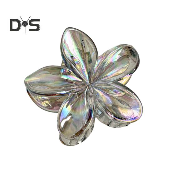 

Женская заколка для волос с прозрачным градиентным цветом, задняя часть головы, коготь для волос, сильная хватка, аксессуары для волос в виде акулы, повседневная одежда серый