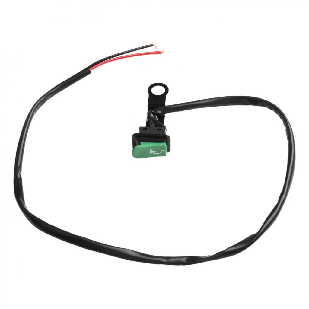 Green Momentary Open Switch for Motorcycle Horns with Reflective Bracket