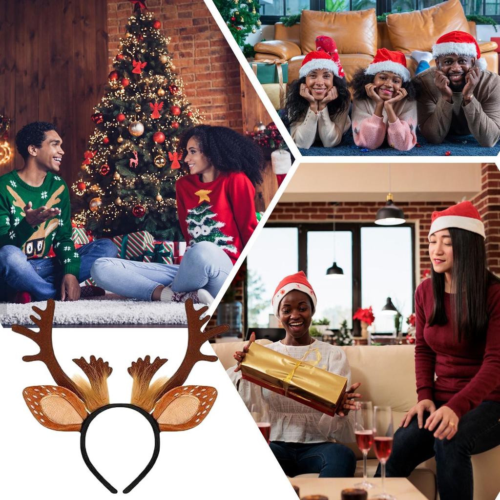 Antlers Headband Christmas Dress Up Headdress Dress Up Headband Costume for Kids Teens Adults Collectors Costume Parties Themed