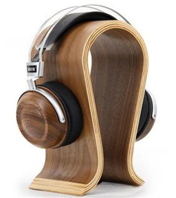 Walnut U-Shaped Wireless Bluetooth Headset Stand & Storage Rack