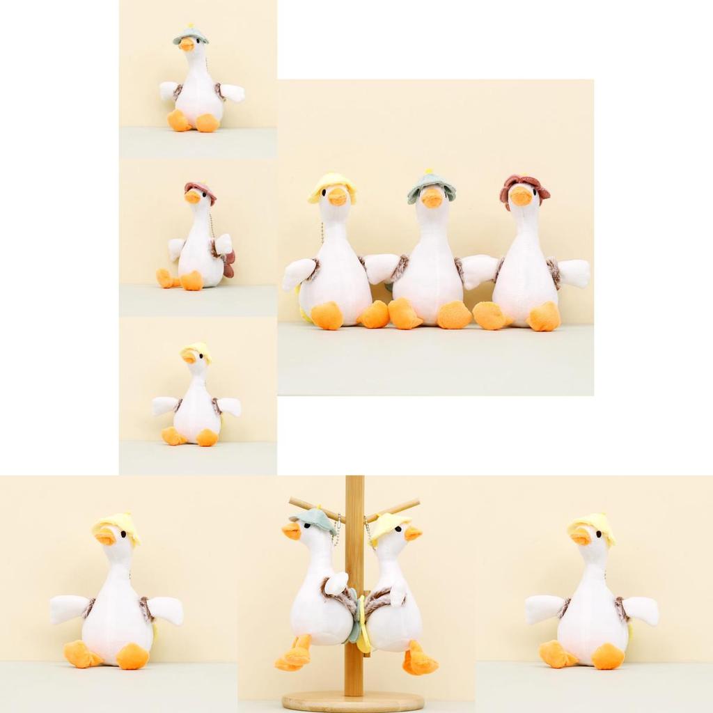 Adorable White Goose Plush Toy Keychain Cartoon Duck Doll Backpack Charm