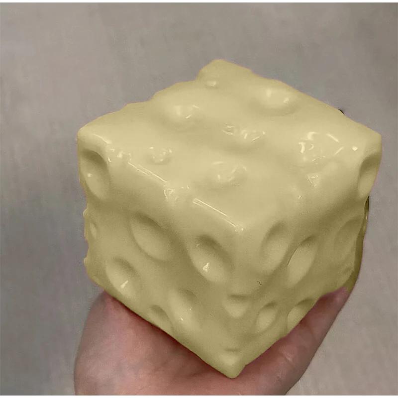 Jumbo Cheese Cube Stress Ball Shapeable Slow Rebound Squeeze Ball Stress Relief Fidget Toys Home Ornament Kids Birthday Gifts