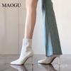 Bottes Cheville Stiletto Bout Pointu Blanches pour Femmes Talons Hauts Fins Bottes Courtes Confortables Mode Élégantes Mesdames Botines Bottes Femme