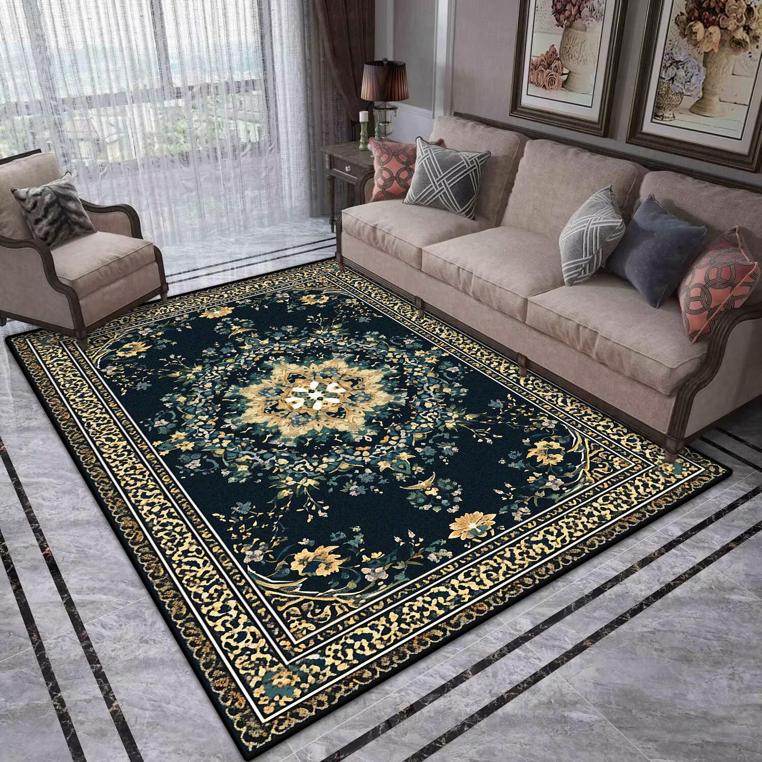 

Retro Red Persian Large Area Carpet Non Slip Living Room Bedroom Rug Easy Clean Classical Floor Mat 60x90cm