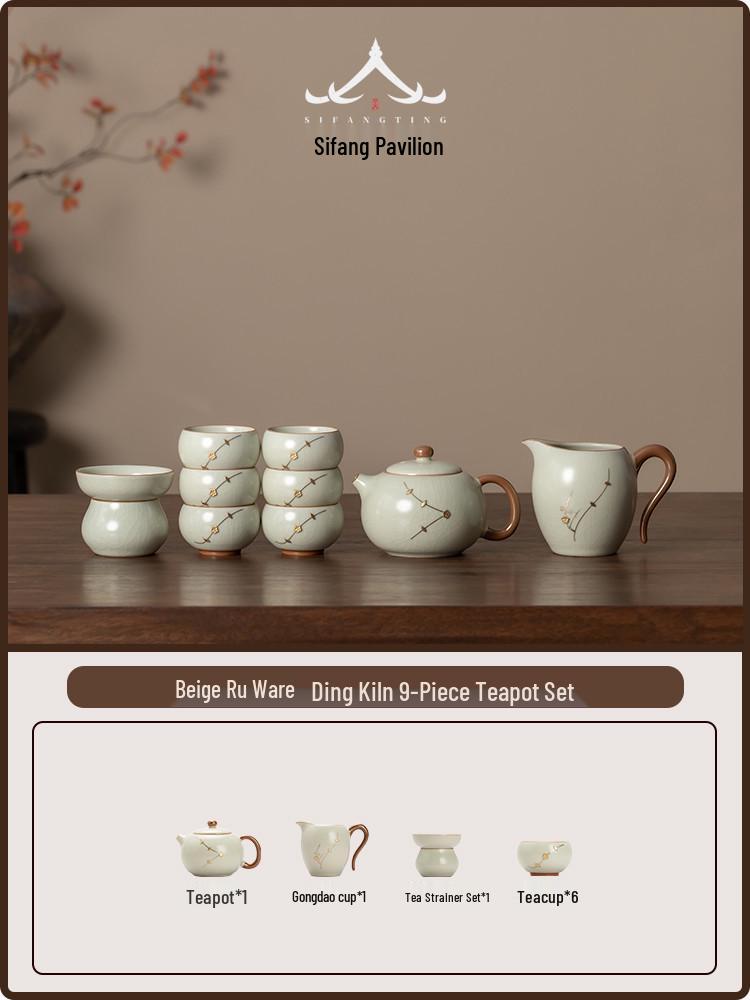 

Kintsugi Kung Fu Tea Set 2026: Luxurious Teapot & Teacups Gift Box for Home No Specification