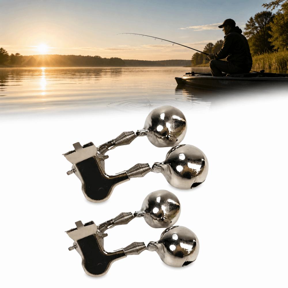 20/50PCS 46*32mm Fishing Rod Alarm Bells Double Spring Clip Bite Alarm Bells Sea Fishing серебряный