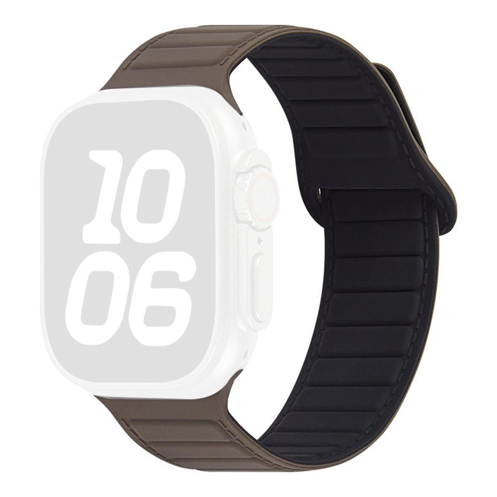 Stitched Line Pattern Silicone Strap for Apple Watch Series 11 10 42mm / 9 8 7 41mm / SE3 SE2 SE 6 5 4 40mm / 3 2 1 38mm Loop Magnetic Watch Band