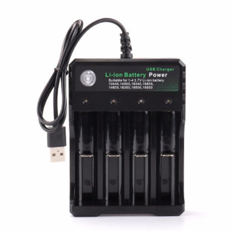 18650 Battery Charging Adapter 4 Bay Battery Charging Adapter for Rechargeable Batteries 10440 14500 16340 16650 14650 18350 18500
