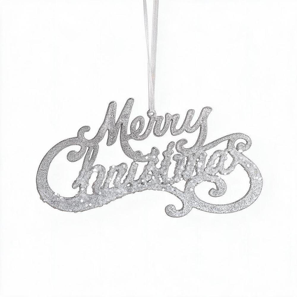 Glitter Christmas Merry Letter Sign Dazzling Xmas Tree Hanging Ornament Wreath