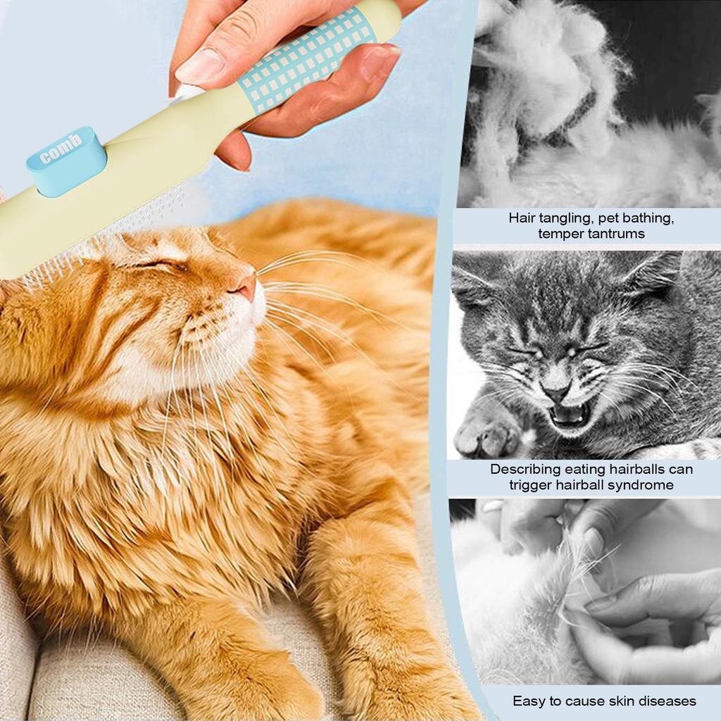 Pet Comb Self-Cleaning Hair Removal Comb One-button Press To Remove Loose Hair Dedicated Cat Comb For Pet Puppy Supplies