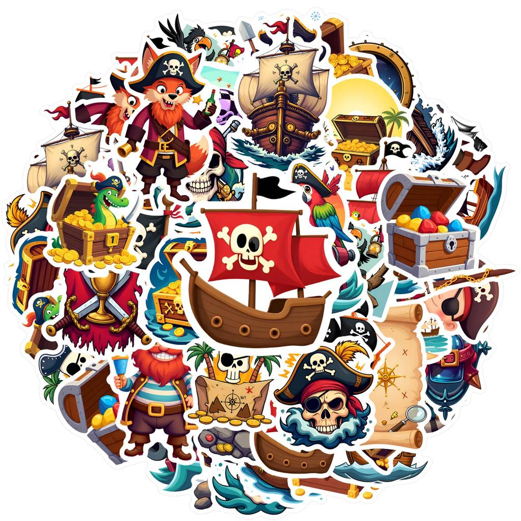 35pcs-50pcs Adventure Adventure Stickers Playful Skull Teacher Reward Stickers Stationery Stickers For Guitar Laptop Helmet