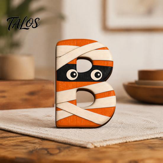 Halloween Home Decorations Wooden BOO Decoration for Tiered Trays, Creative Solid Wood Boo Sign Tabletop Centerpieces Party Decor