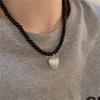 Elegant Faux Pearls Necklace Elegant  Lovely Heart Pendant Neckchain
