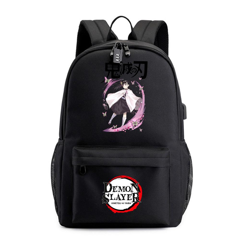 Anime Demon Slayer Printed Backpack for Teenager Student Bookbag Schoolbag Women Large Capacity Waterproof Travel Bag