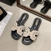 Beautiful flat-bottomed cool slippers for women to wear 2025 summer new fairy style with skirt half-drag beach sandals