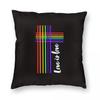 Gay Pride Flag Stripe GLBT LGBT Rainbow  Square Pillowcase Pillow Cover Cushion Throw Pillow for Home Bedroom Car