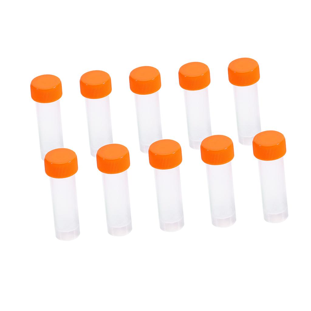 10pcs 5ml Plastic Frozen Test Tubes Vial Screw Seal Cap Pack Container with Silicone Gasket