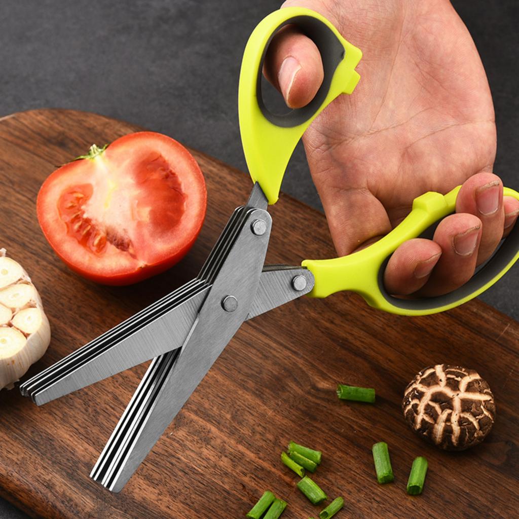Stainless Green Scissors - Multifunctional Multi- Kitchen Shears for Scallions and Herbs