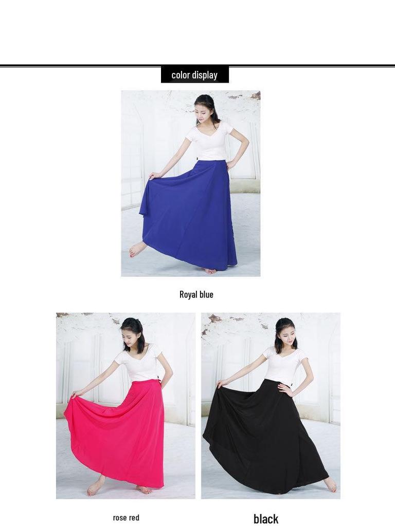 Red Shoes Midi Skirt: Gossamer Korean Dance Performance Costume for Women