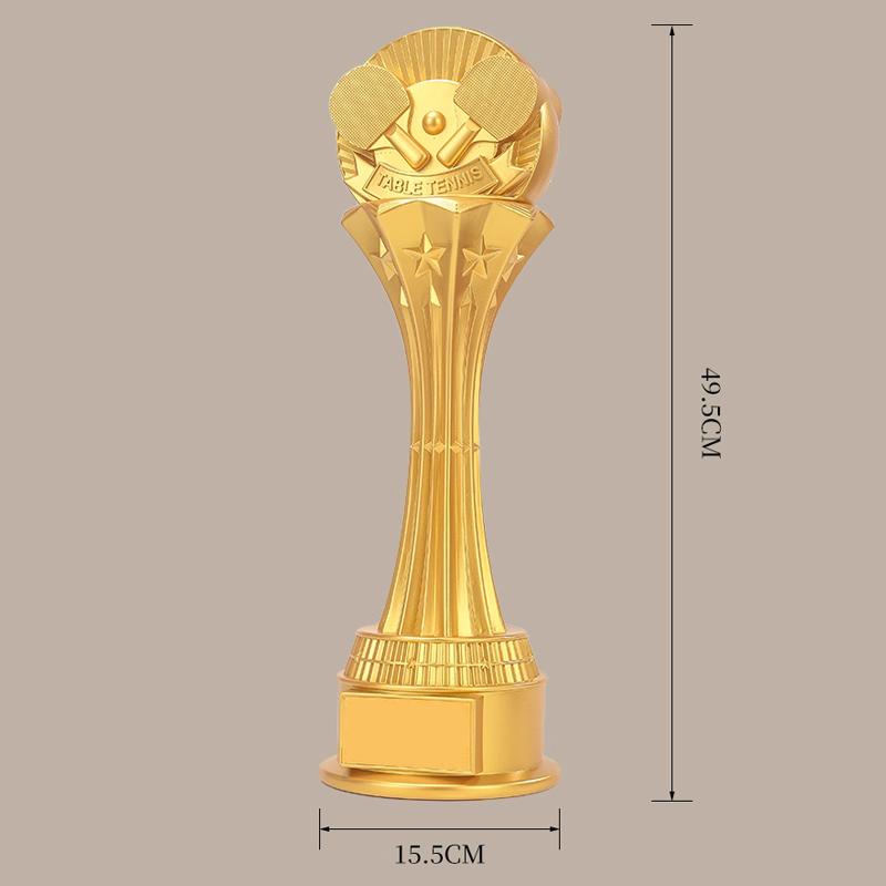 

Индивидуальный смоляной трофей для настольного тенниса 49 см, Золотой, Серебряный, Бронзовый, Награда для командных соревнований по парной игре, Сувенир, Домашний декор, 1 шт.
