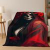 Gothic Skull Dead Girl Cartoon Horror Flannel Blanket Soft Warm Throw Blanket for Bedroom Living Room Bed Travel Camping Picnic