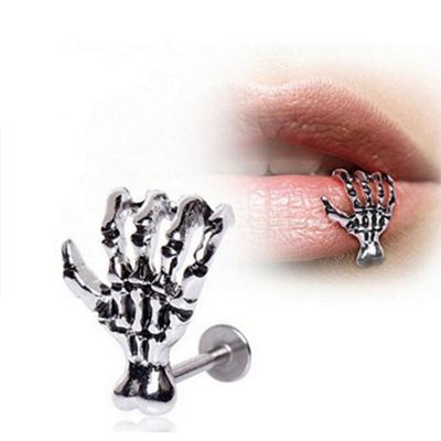 Women Skull Hand Lip Piercing Jewelry Punk Piercing Skeleton Lip Labret