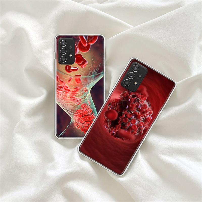 Blood Platelets Under Microscope Phone Case for Samsung A54 A57 A37 A17 A14 A15 A12 A24 A34 A55 A35 A25 A52S A07 A05S A04S A22 A