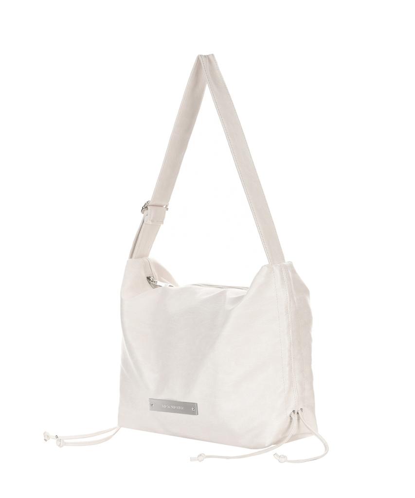 Nick&Nicole Crystal Shirring Square Shoulder Bag_Ivory