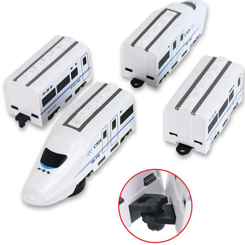 Kids DIY Simulation High Speed Railway Train Toy Car Electric Sound Light Model Train Educational Toys For Boys Girls Gift