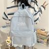 New Fashion Solid Color Simple Backpack Junior High School Student Schoolbag Women's Computer Bag Travel Senior Feeling Backpack