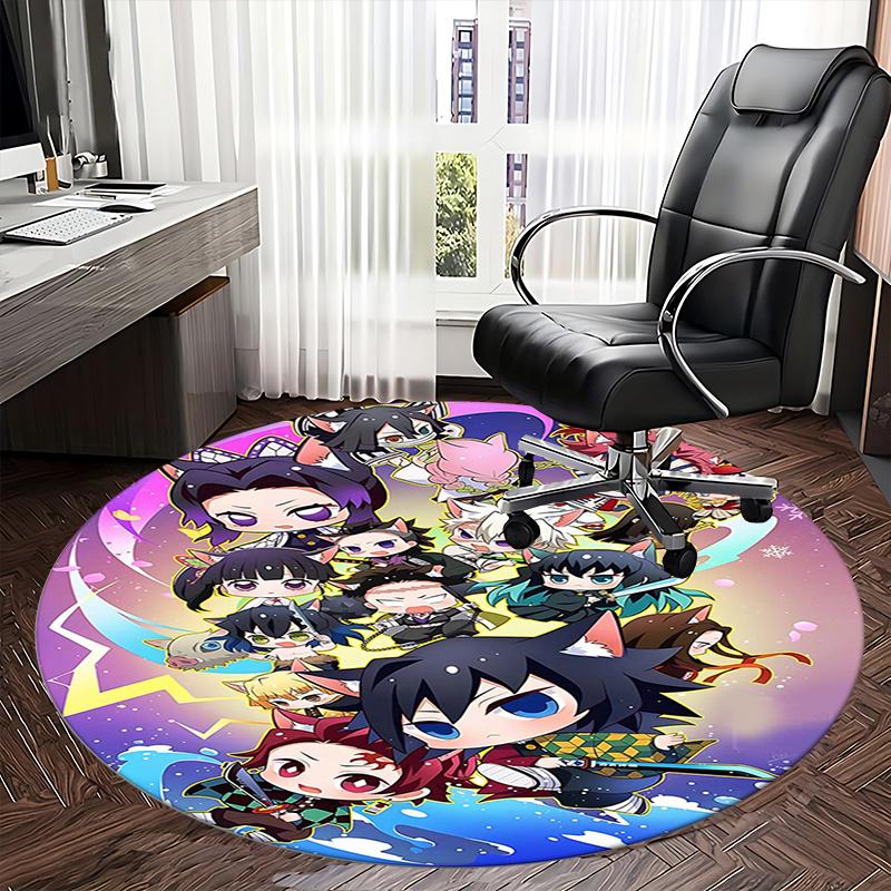 Demon Slayer Chair mat Round Rug Office carpet, Non slip, Suitable for Living Rooms, Bedrooms Decor 1205707a