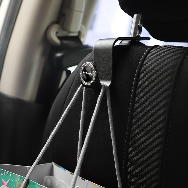 ZQE1 2Pcs Car Interior Portable Seat Back Hooks For Mercedes Benz AMG Smart W205 C300 W203 W206 W108 W124 W126 W140 W168 W169 W176 W1