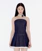 Yuhee Denim Tube Top Dress Blue