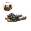 Woven half slippers women's summer new temperament wear sandals thick heel versatile casual beach women's shoes