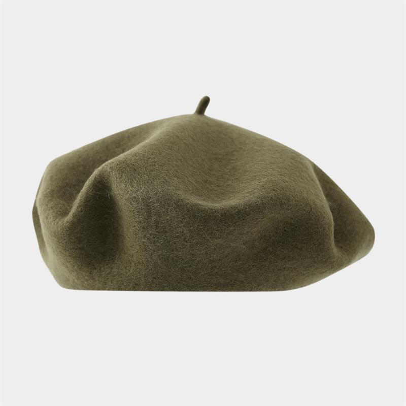 Solid Color Wool Beret Girls Winter Versatile Bud Hat Japanese Literary and Retro Painter Hat