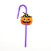 Halloween Fun Bendable Plastic Straws With Cute Pumpkin And Vampire Designs Pack Of 20 For Party Use