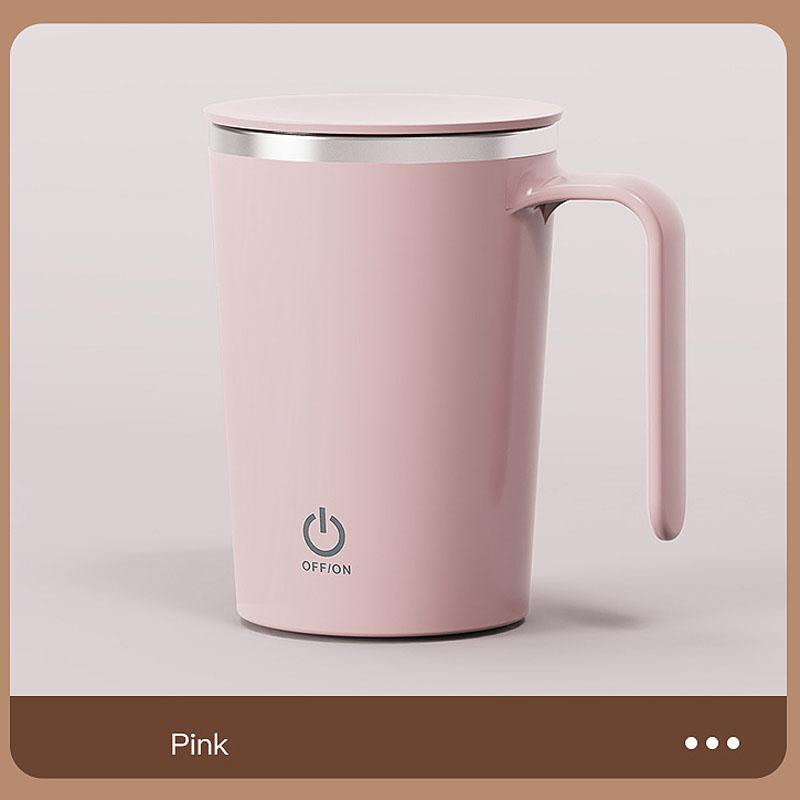 400ml/13.5oz Rechargeable Electric Stirring Cup 304 Stainless Steel Magnetic Cup For Hot Chocolate Milk Latte And Protein Powder