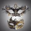 2 Stück Spitzenbemalte Maske Farbverlauf Glitzer Augenmaske Gotisches Elegantes Halbgesichtsmasken-Set Maskenballparty