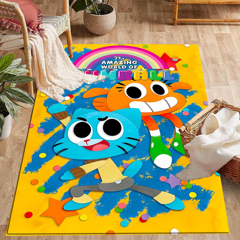 The Smurfs: Blue World Themed Anti-Slip Rugs - Polyester Home Decor, Suitable for Bedrooms, Living Rooms, Doorways, Studios, and Decorations