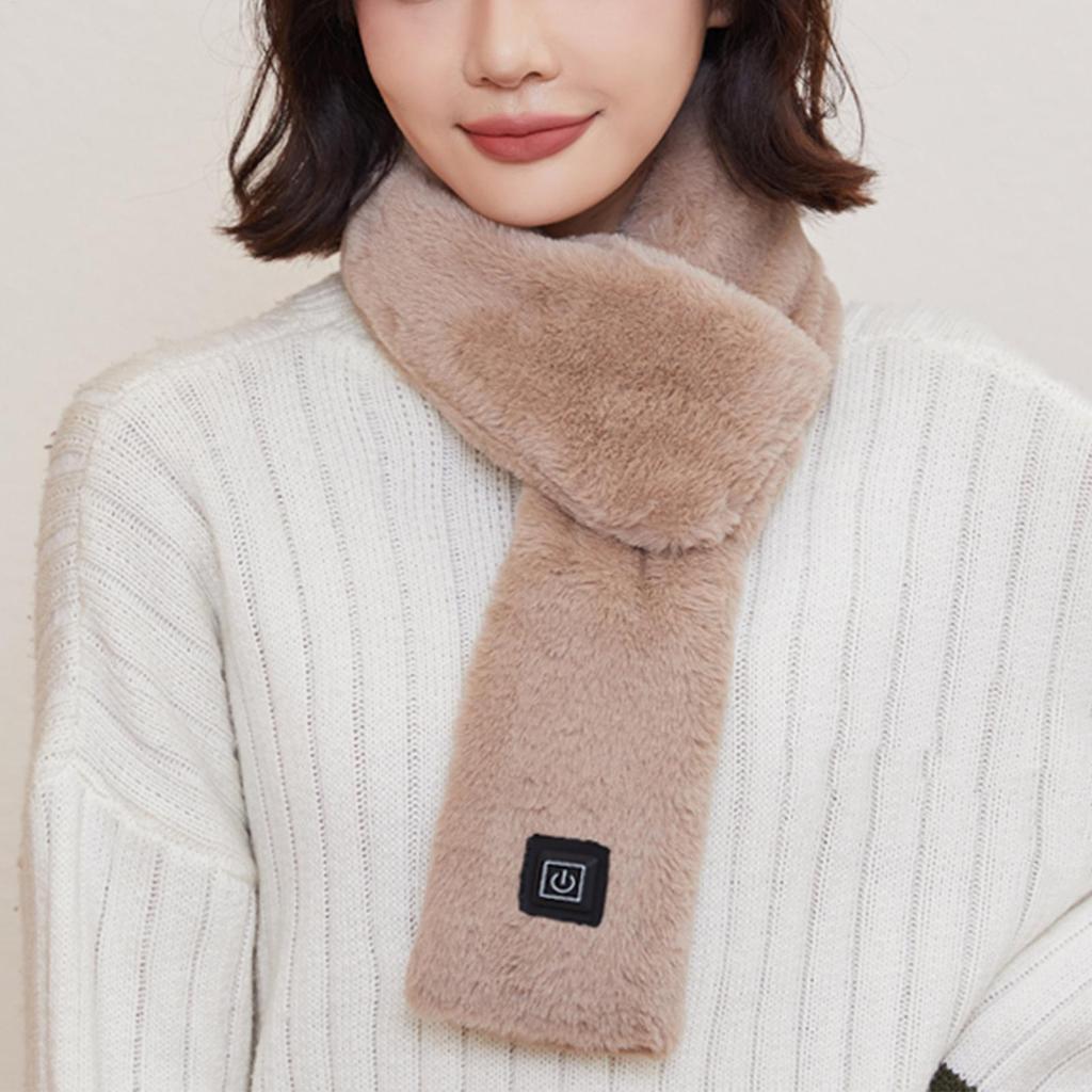 Electric Heated Scarf USB Charging Soft Heating Neck Wrap Winter Electric Scarf with 3 Temperature Settings for Women