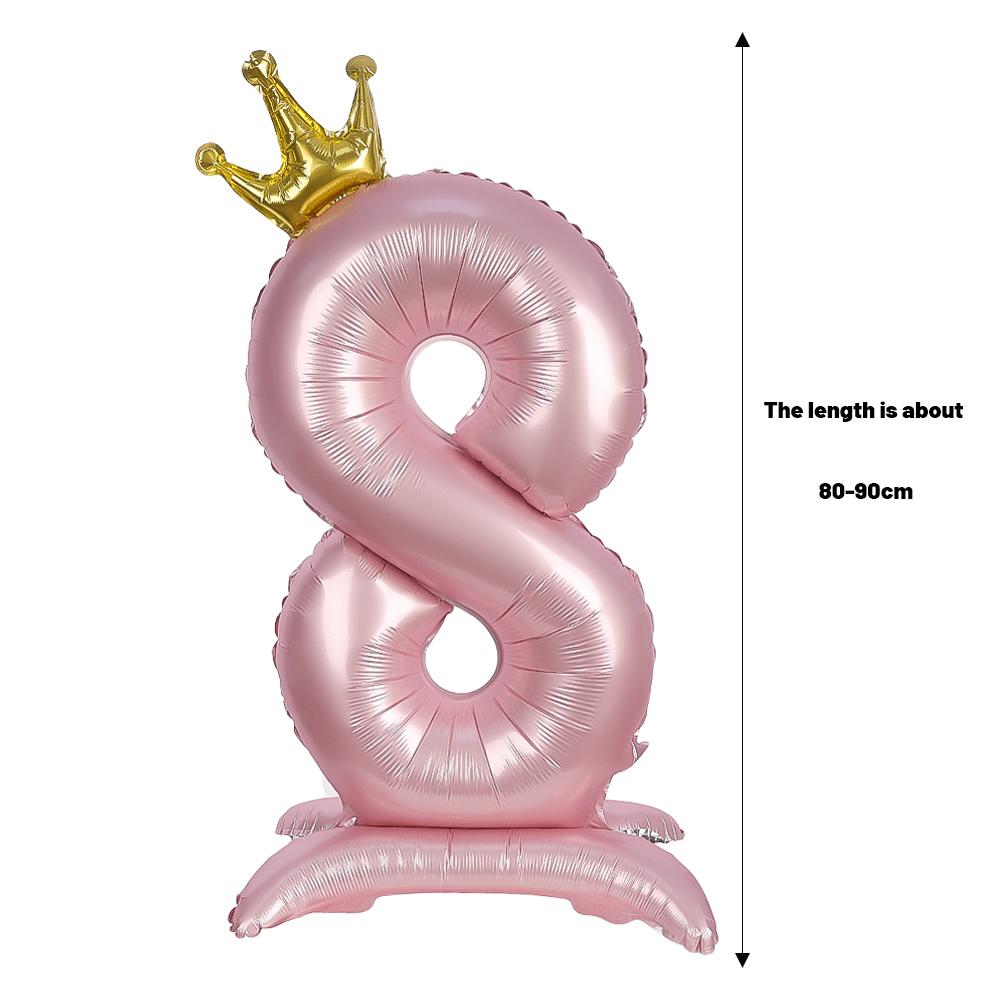 

42-дюймовый декоративный розовый алюминиевый фольгированный цифровой воздушный шар с цифрой для украшения дня рождения, принадлежности для девочек на день рождения 42inch
