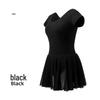 Women's Short Sleeve Ballet Chiffon Dance Practice Dress