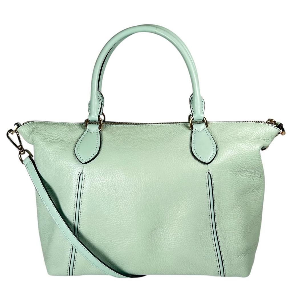 Michael Kors Satchel Shoulder Bag Handbag Cowhide Light Green Women 35S0GYZS3L Used