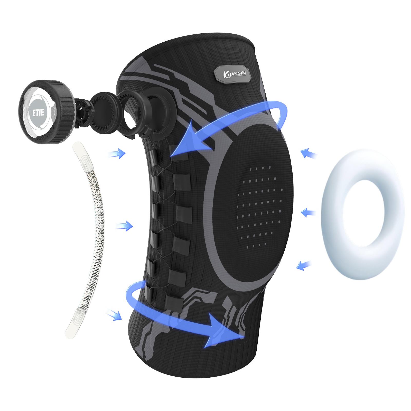 

Kuangmi Smart Knob Knee Brace with Patella Gel Pad and Lateral Stabilizer, Compression Knee Brace for Exercise (Single), KMh752 M