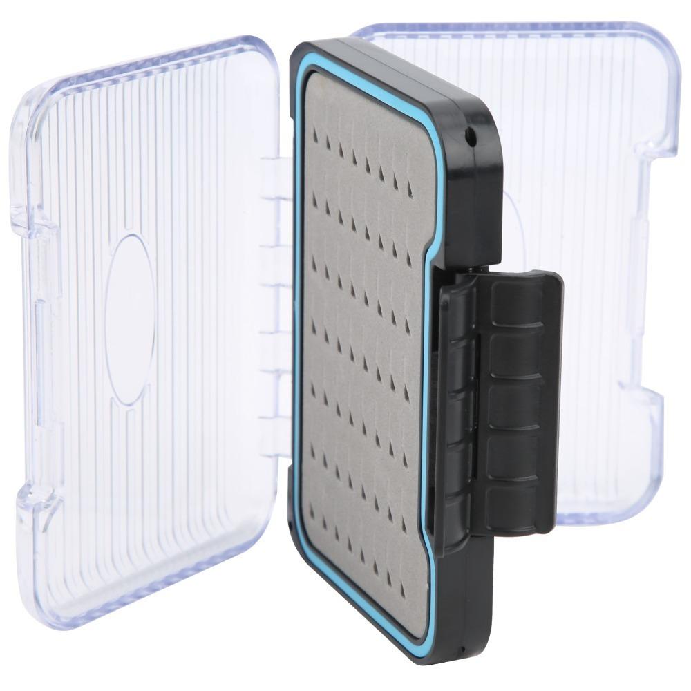 

PP Fly Fishing Box Double Sided Clear Lid Flies Storage Case Easy Grip Foam Waterproof Fly Fishing Lures Case Dry Flies Storage