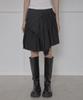 Peulleeoeob Asymmetrical Draped Layered Skirt (Fl-252_Black)