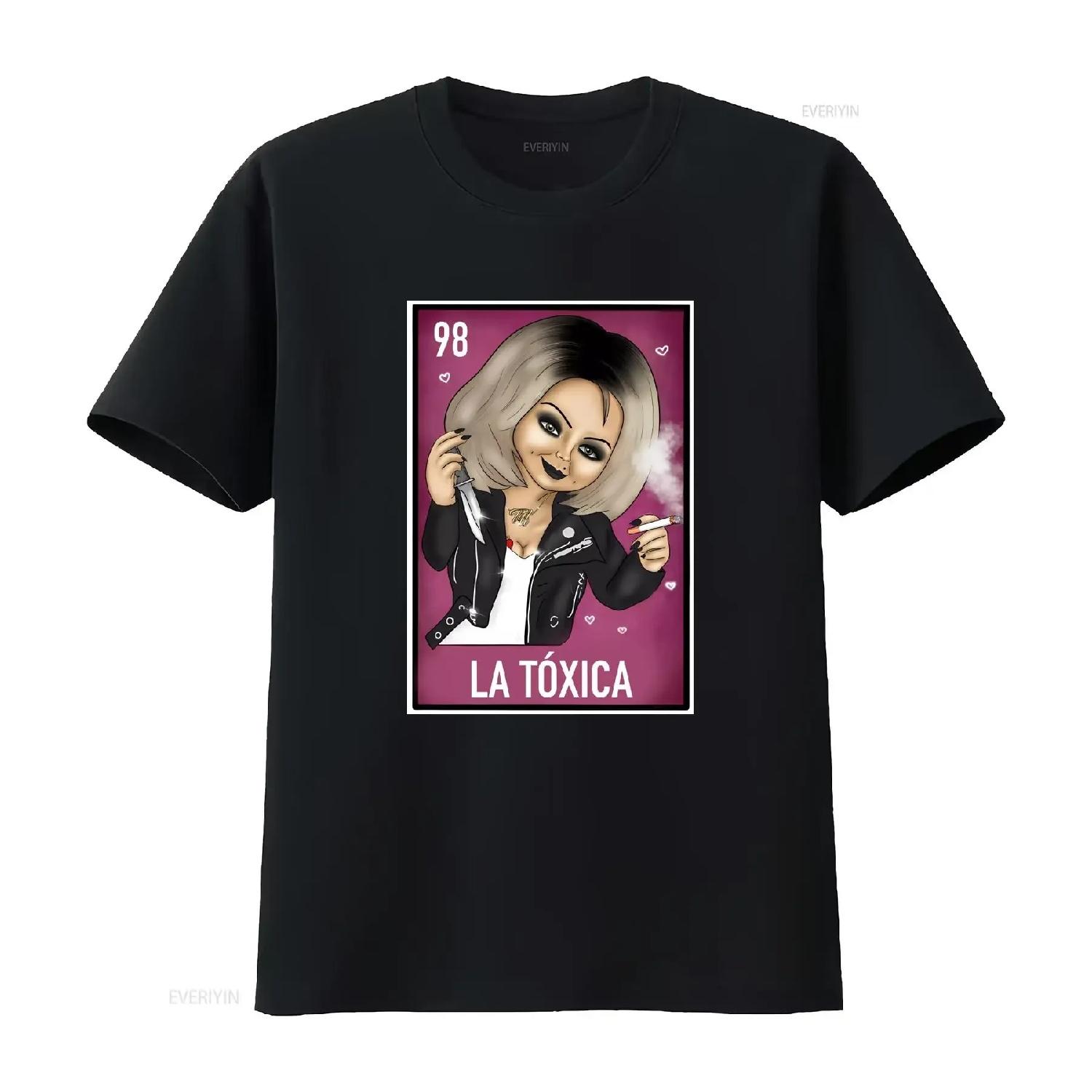 La Toxica Невеста Чаки Смешная Мексиканская Лотерея Футболка Идеальная винтажная Стиранная Растягивающаяся Дышащая мужская графическая Немного S